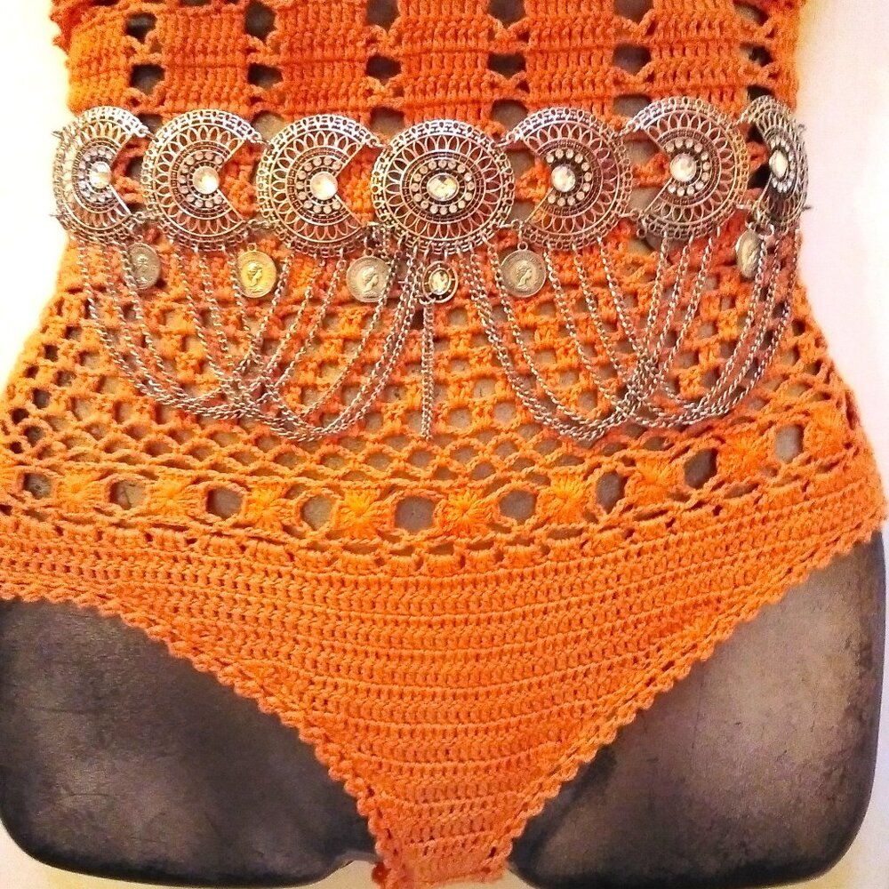 Body Waist Chain Coin Medallion  Rhinestone Crystal Belly Dance Chain Belt